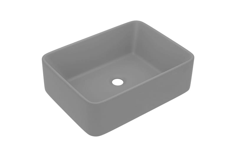 Luksushåndvask 41x30x12 cm Keramik Mat Lysegrå - Lille håndvask