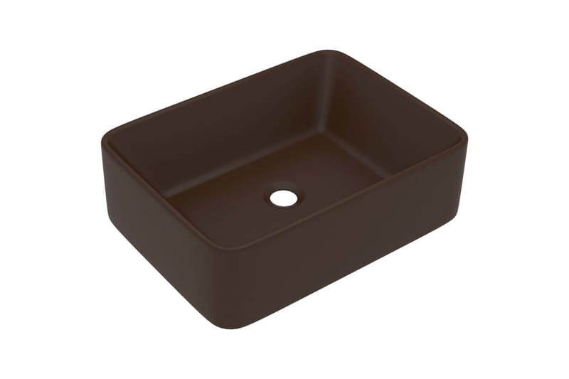 Luksushåndvask 41x30x12 cm Keramik Mat Mørkebrun - Lille håndvask