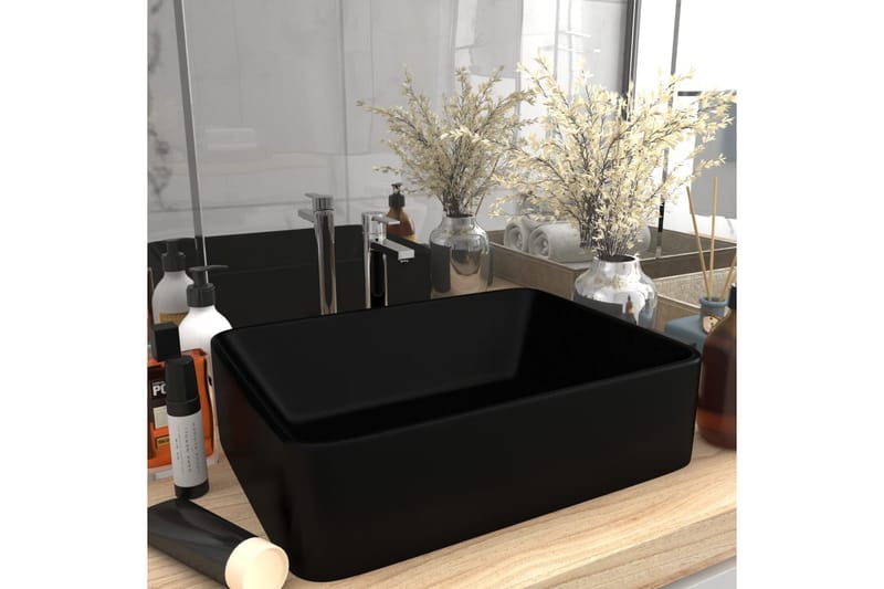 Luksushåndvask 41x30x12 cm Keramik Mat Sort - Hus & renovering - Køkken & bad - Badeværelse - Håndvaske - Lille håndvask