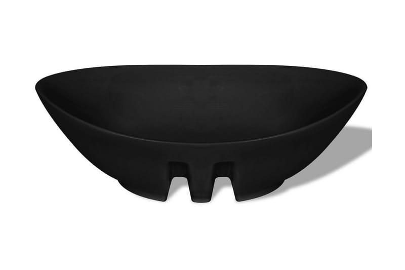 Sort Luksus Keramisk Basin Oval med overløb 59 x 38,5 cm - Sort - Hus & renovering - Køkken & bad - Badeværelse - Håndvaske - Lille håndvask