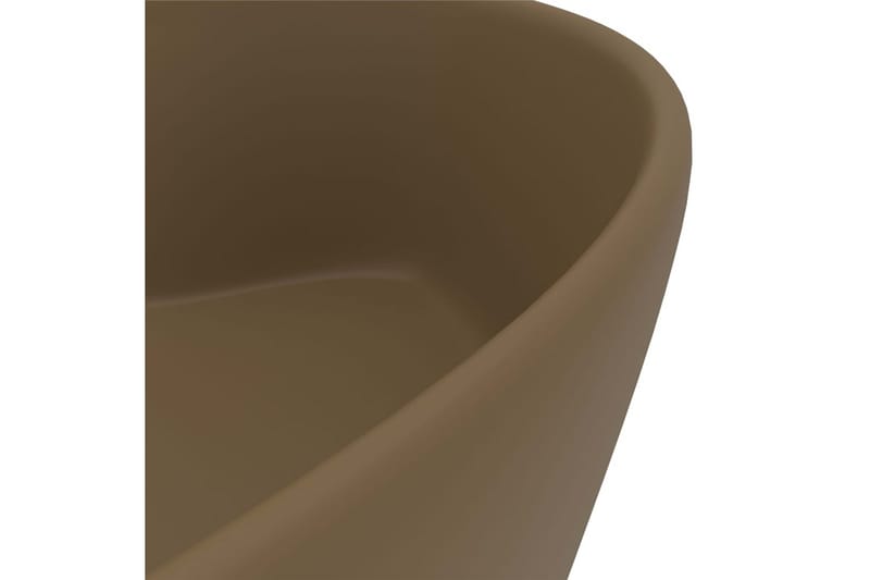 Luksuriøs Håndvask Med Overløb 36x13 cm Keramik Cremefarvet - Lille håndvask