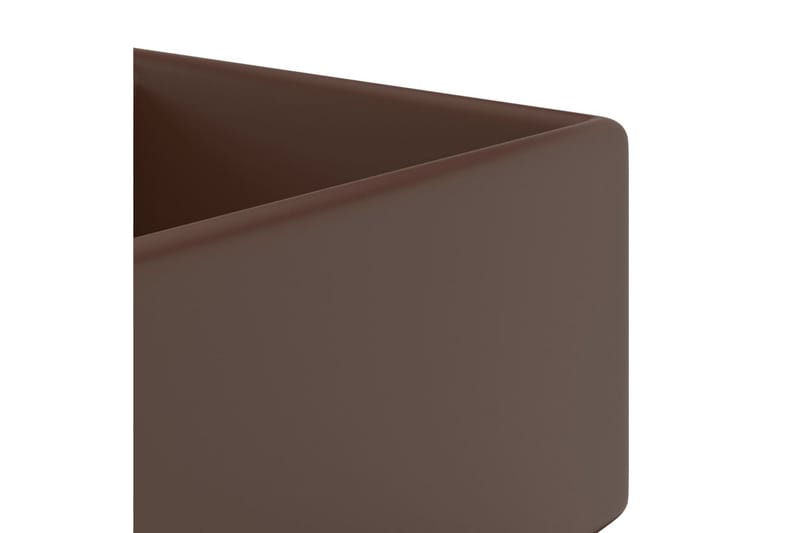 Luksus Håndvask Overløb 41x41cm Keramik Firkantet Mørkebrun - Lille håndvask