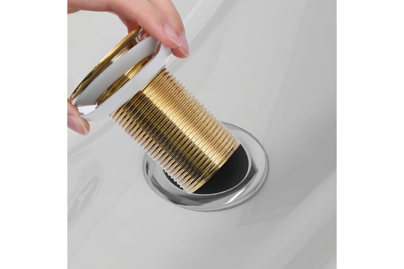 trykafløb uden overløbsfunktion 6,4x6,4x9,1 cm guldfarvet - Guld - Bundventil vask - Bundventil håndvask