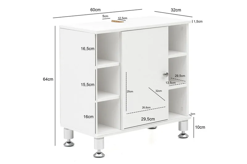 Vask Bundenhed Wohnling Folieret Spånplade 1 Dør 6 Opbevaringshylder Moderne - Hus & renovering - Køkken & bad - Badeværelse - Håndvaske - Lille håndvask