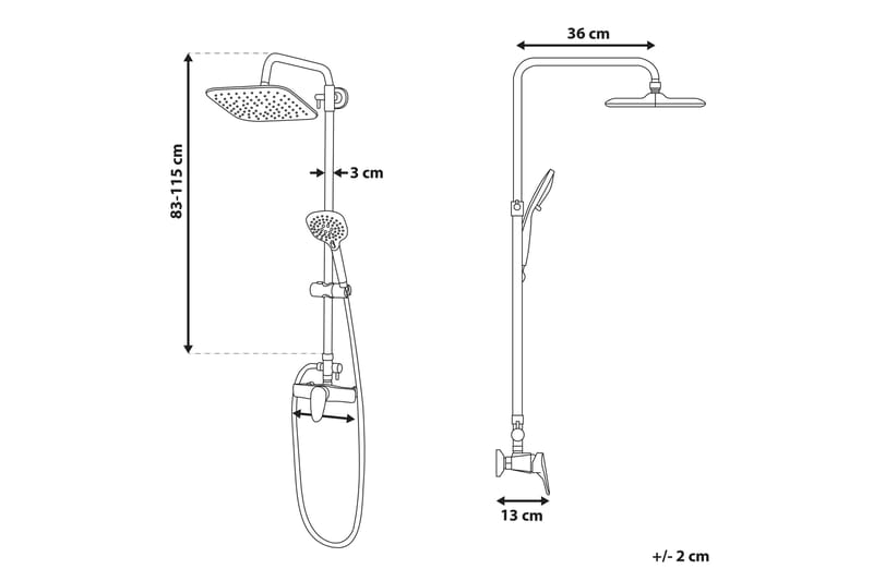 Howick Brusesæt med Loftbruser - Sølv - Hus & renovering - Køkken & bad - Badeværelse - Brusearmatur & tilbehør