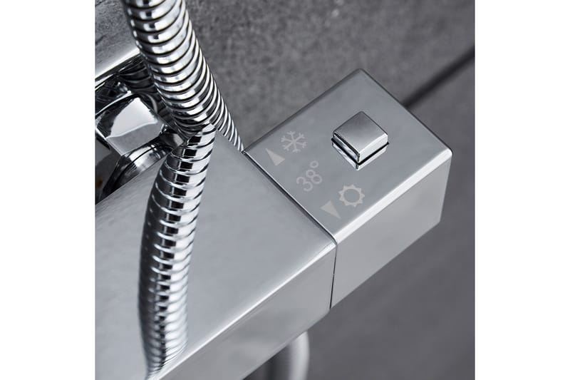 Komplet loftbrusersæt med håndbruser | Højglans rustfrit stål - Hus & renovering - Køkken & bad - Badeværelse - Brusearmatur & tilbehør