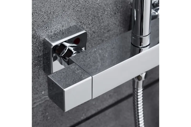 Komplet loftbrusersæt med håndbruser | Højglans rustfrit stål - Hus & renovering - Køkken & bad - Badeværelse - Brusearmatur & tilbehør