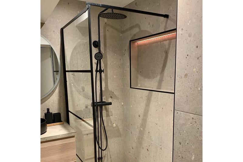 Loftbrusersæt med armatur | Brusa - Sort - Hus & renovering - Køkken & bad - Badeværelse - Brusearmatur & tilbehør