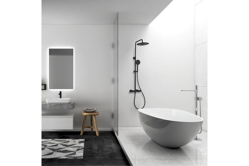 Loftbrusersæt med armatur | Brusa - Sort - Hus & renovering - Køkken & bad - Badeværelse - Brusearmatur & tilbehør