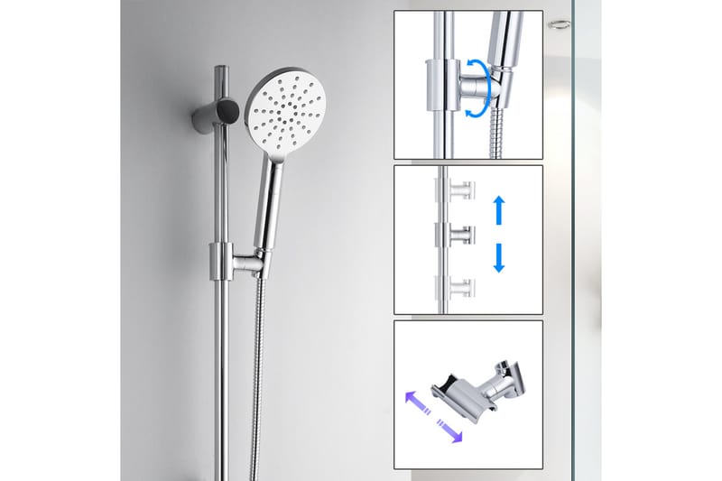 Sannahed Brusesæt 70 cm - Krom - Hus & renovering - Køkken & bad - Badeværelse - Brusearmatur & tilbehør