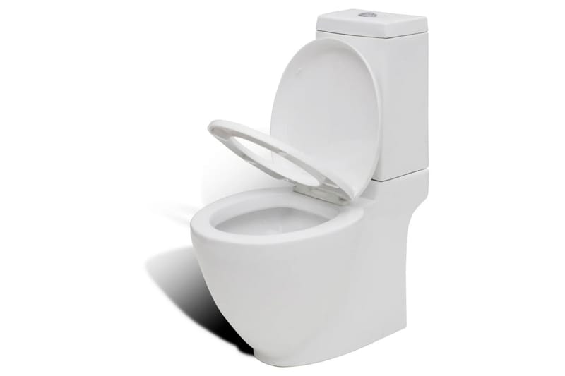 Stående Toilet Og Bidet Sæt, Hvidt, Keramisk - Hvid - Gulvstående toilet