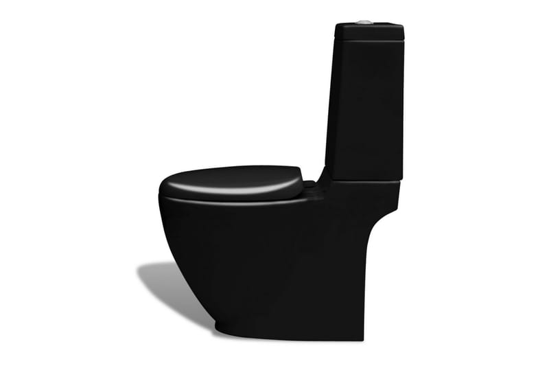 Stående Toilet Og Bidet Sæt, Sort, Keramisk - Sort - Gulvstående toilet