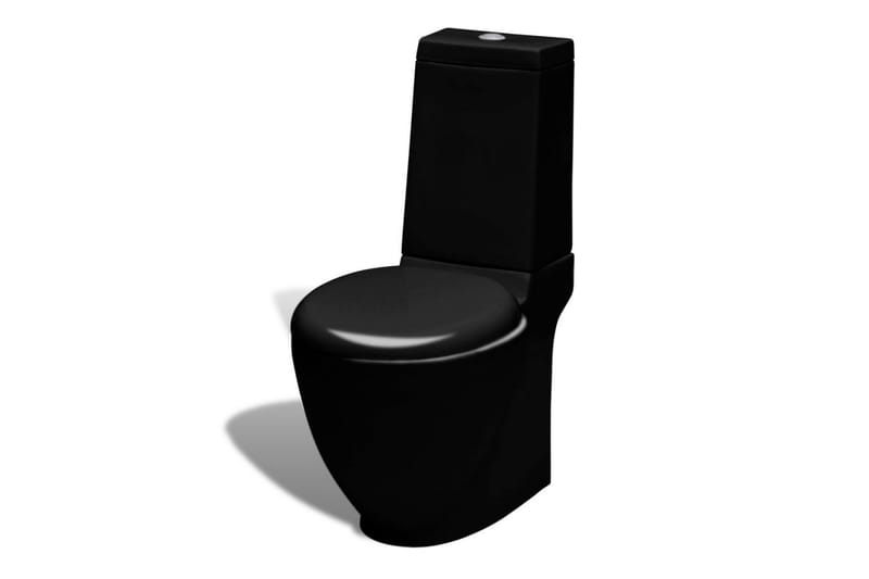 Toilet- Og Bidetsæt Sort Keramik - Sort - Gulvstående toilet