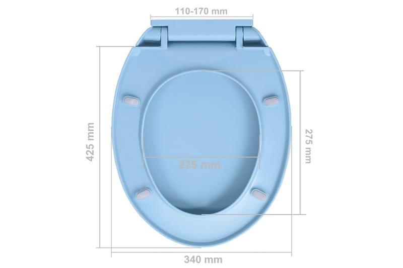 soft close toiletsæde oval blå - Blå - Toiletsæde