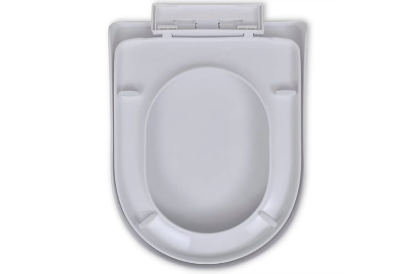 firkantet toiletsæde soft close-funktion hvidt - Hvid - Toiletsæde