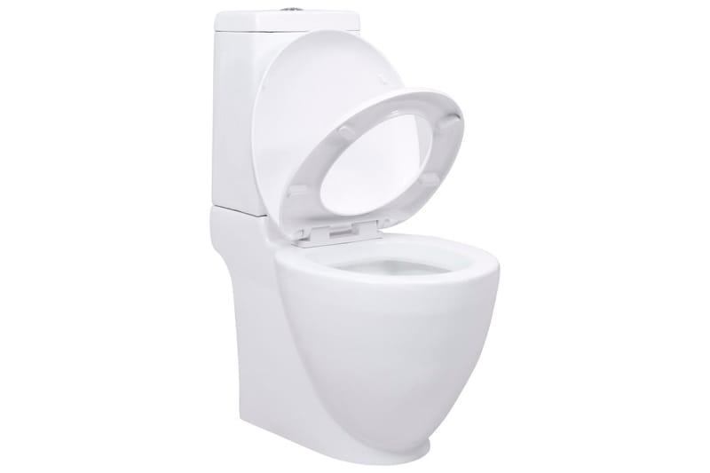 keramisk toilet afløb i bunden rund hvid - Hvid - Toiletsæde