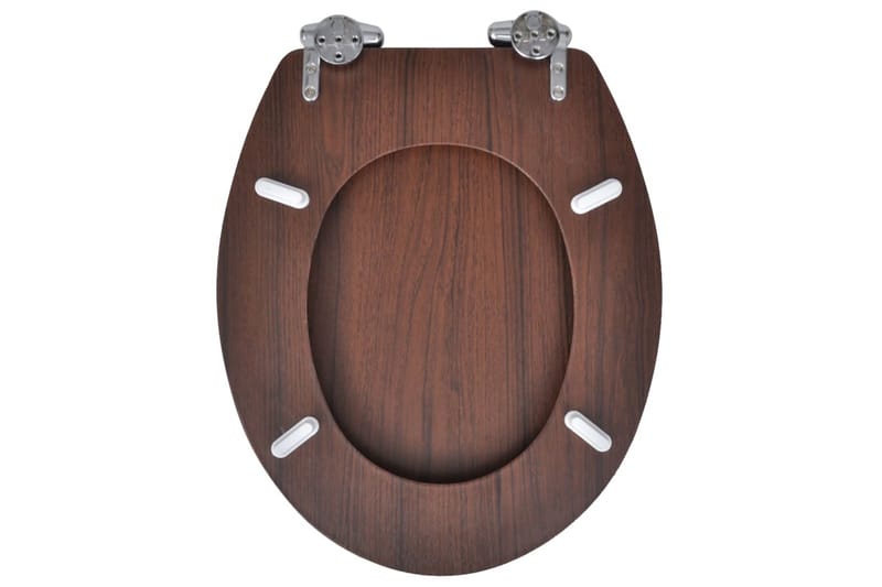 toiletsæde MDF soft close-låg enkelt design brun - Brun - Toiletsæde