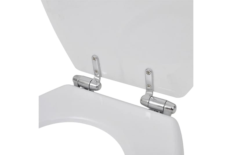 toiletsæde MDF soft close-låg enkelt design hvid - Hvid - Toiletsæde