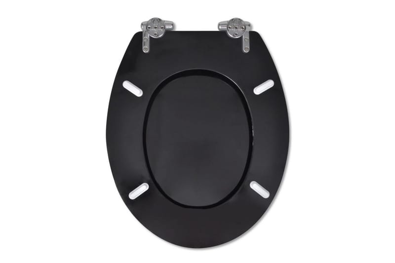 toiletsæde MDF soft close-låg enkelt design sort - Sort - Toiletsæde