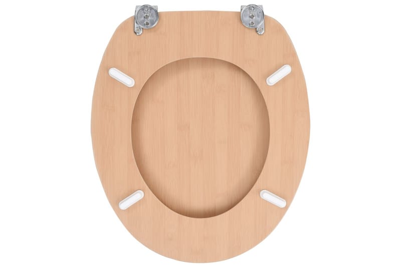 toiletsæde med låg MDF bambusdesign - Brun - Toiletsæde