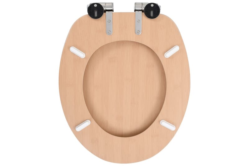 toiletsæde med soft close-låg MDF bambusdesign - Brun - Toiletsæde