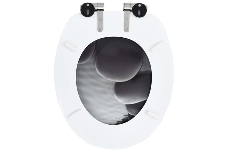 toiletsæde med soft close-låg MDF stendesign - Grå - Toiletsæde