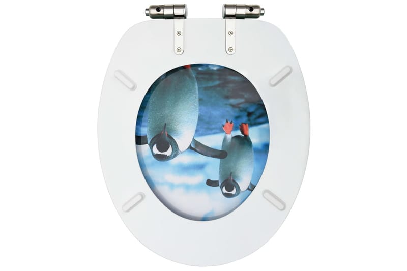 Toiletsæde Med Soft Close-Låg Mdf Pingvindesign - Toiletsæde