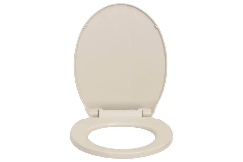 toiletsæde med soft-close oval abrikosfarvet - Beige - Toiletsæde