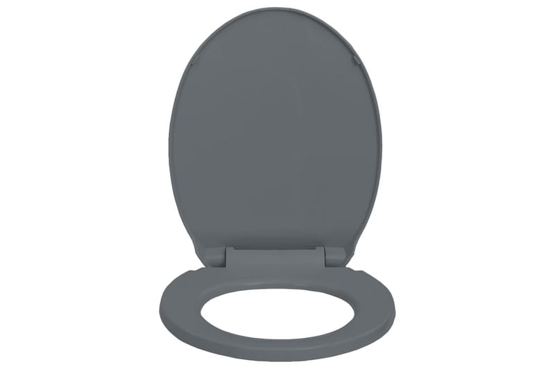 toiletsæde med soft close oval grå - Grå - Toiletsæde