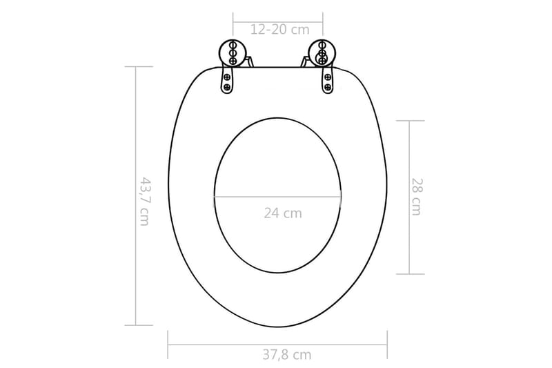 Toiletsæder 2 Stk. Med Soft Close-Låg Mdf Småstensdesign - Flerfarvet - Toiletsæde
