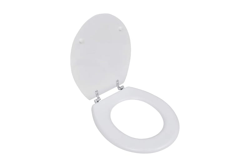 Toiletsæder Med Hard Close-Låg 2 Stk. Mdf Hvid - Hvid - Toiletsæde