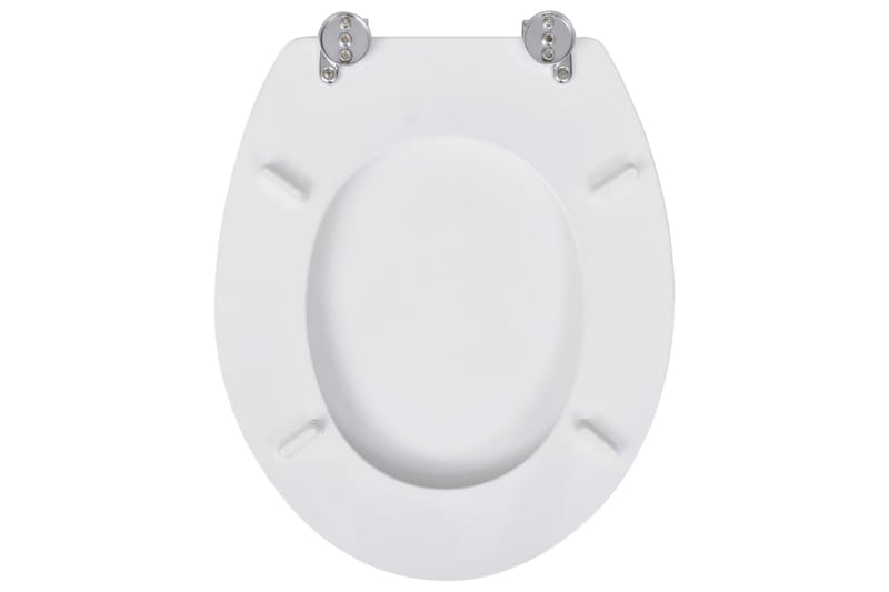 Toiletsæder Med Hard Close-Låg 2 Stk. Mdf Hvid - Hvid - Toiletsæde