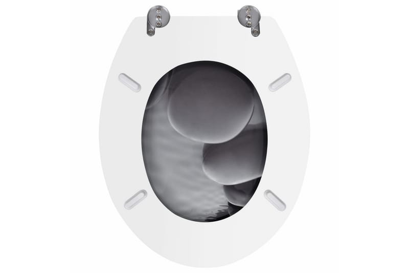 Toiletsæder Med Hard Close-Låg 2 Stk. Stendesign Mdf - Flerfarvet - Toiletsæde