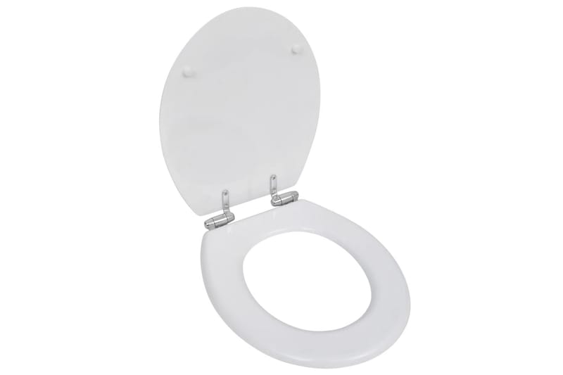 Toiletsæder Med Soft Close-Låg 2 Stk. Mdf Hvid - Hvid - Toiletsæde