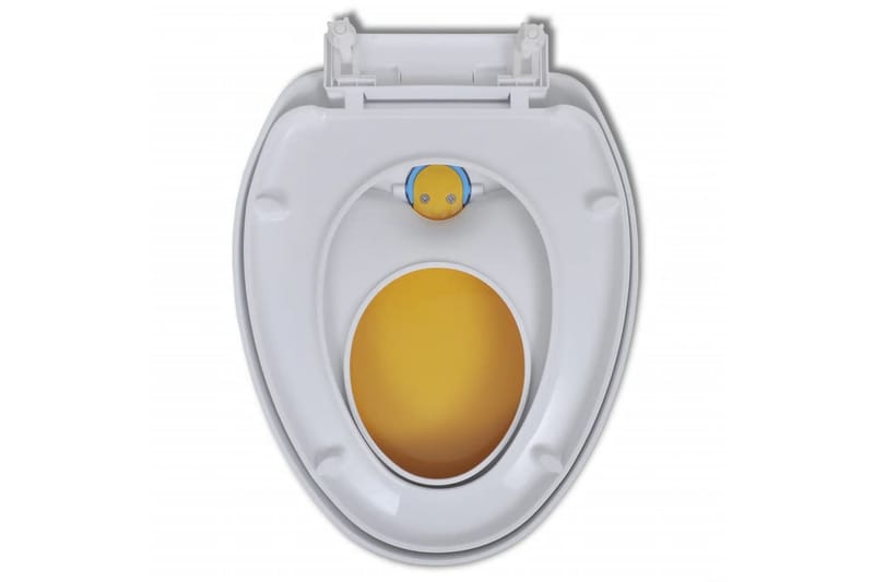 Toiletsæder Med Soft-Close-Låg 2 Stk. Plastik Hvid Og Gul - Flerfarvet - Toiletsæde