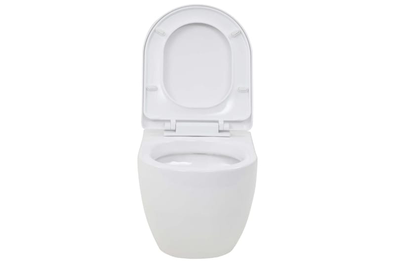 Væghængt Toilet Med Skjult Cisterne Keramik Hvid - Hvid - Væghængt toilet