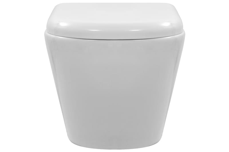 væghængt toilet uden kant keramik hvid - Hvid - Væghængt toilet