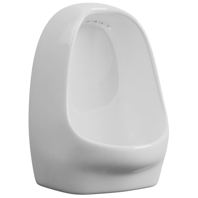 væghængt urinal med skylleventil keramisk hvid - Hvid - Væghængt toilet