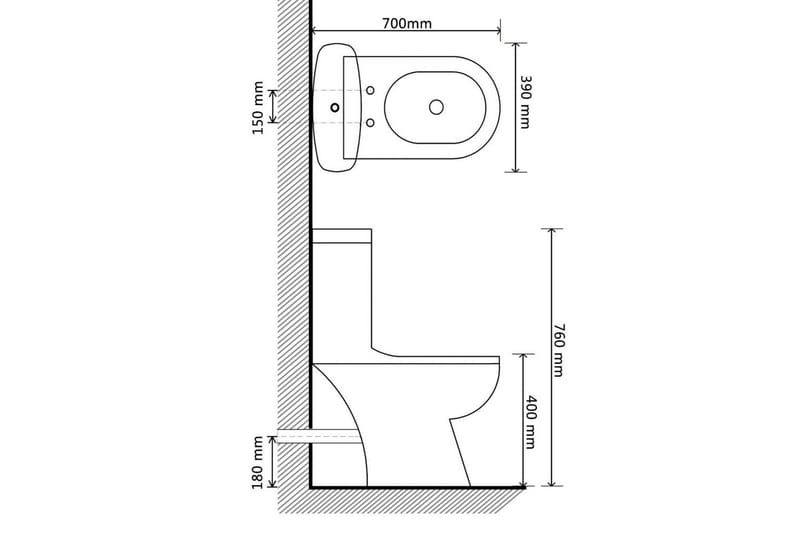 Wc Komplet Med Cisterne Hvid - Hvid - Gulvstående toilet
