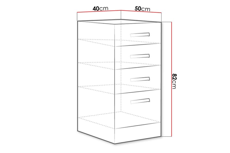 Bianco skab med skuffer 40x52x82 cm - Hus & renovering - Køkken & bad - Køkken & bryggers