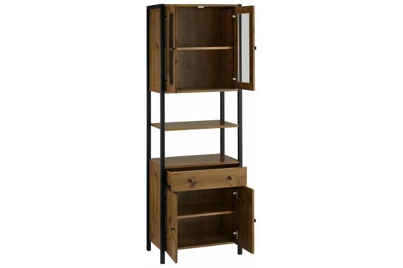 Brayden tv-skab 60x180 cm - Brun/sort - Hus & renovering - Køkken & bad - Køkken & bryggers