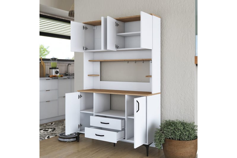 Eligius Højskab - Hvid/Valnød - Hus & renovering - Køkken & bad - Køkken & bryggers