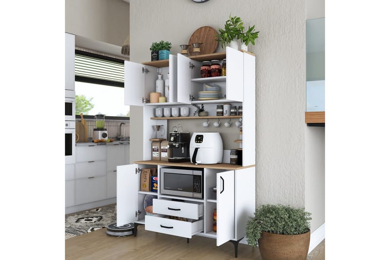 Eligius Højskab - Hvid/Valnød - Hus & renovering - Køkken & bad - Køkken & bryggers