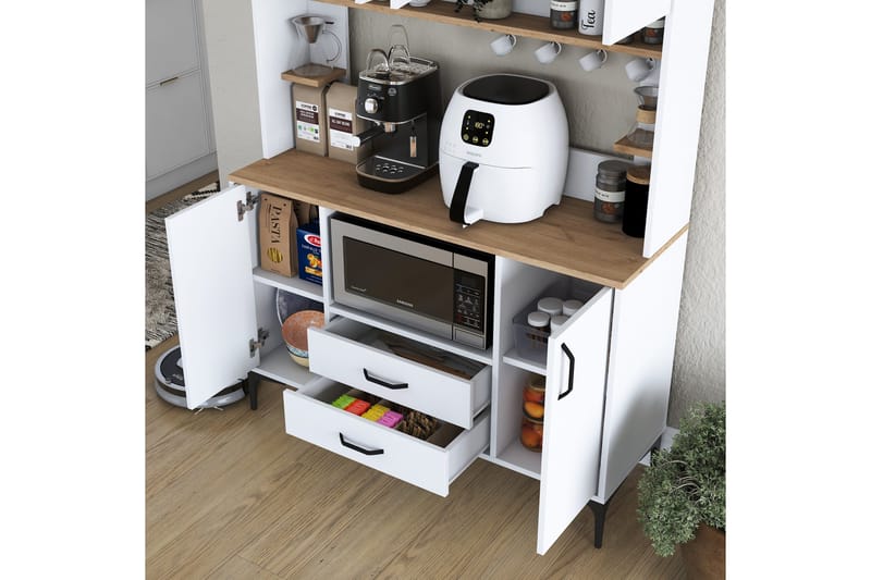 Eligius Højskab - Hvid/Valnød - Hus & renovering - Køkken & bad - Køkken & bryggers