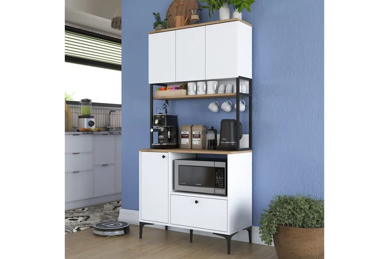 Eligius Højskab - Hvid/Valnød - Hus & renovering - Køkken & bad - Køkken & bryggers