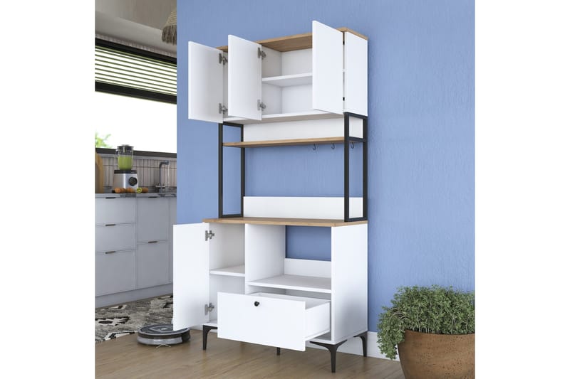 Eligius Højskab - Hvid/Valnød - Hus & renovering - Køkken & bad - Køkken & bryggers