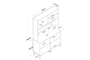 Eligius Højskab - Hvid/Valnød - Hus & renovering - Køkken & bad - Køkken & bryggers