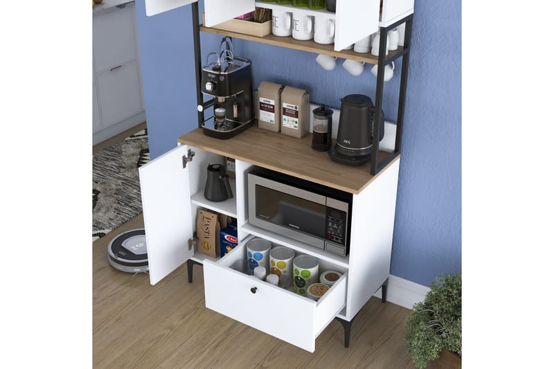 Eligius Højskab - Hvid/Valnød - Hus & renovering - Køkken & bad - Køkken & bryggers