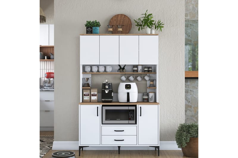 Eligius Højskab - Hvid/Valnød - Hus & renovering - Køkken & bad - Køkken & bryggers