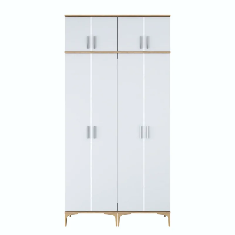 Garderobestativ Wallxpert Fenn EA161 (120 x 240 x 37,5 cm) Valnød Hvid - Valnød og hvid - Hus & renovering - Køkken & bad - Køkken & bryggers